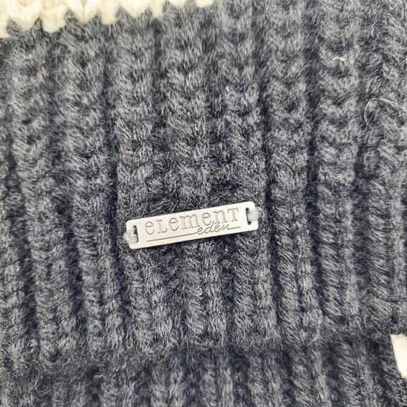 Element Eden Black & Cream Striped Knit Beanie Hat Women's - Picture 4 of 8